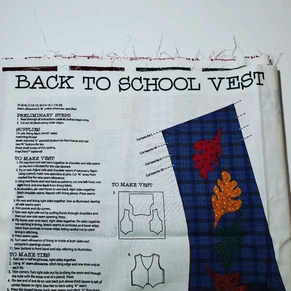 Adult back to school vest fabric panel - Picture 7 of 7